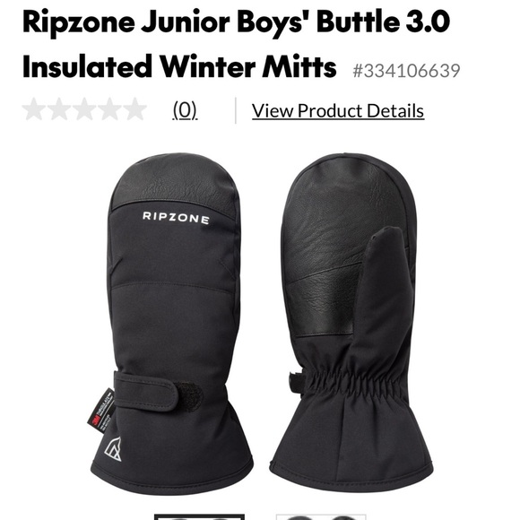 ripzone Other - Ripzone Junior Boys' Buttle 3.0 Insulated Winter Mitts